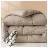 ZTGL Washed Cotton Blanket Khaki 200x230cm
