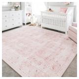 LIMON HOME Light Pink Nursery Rug 6x9
