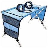 Dog Grooming Hammock with Stand, Pockets, Blue