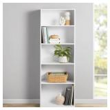 Mainstays 5-Shelf Bookcase, Adjustable White