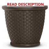 Suncast Sonora 20.13H x 22W Planter Brown