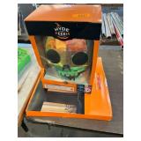 Iridescent skull and witch hat