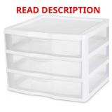 3ct Sterilite 4.2 cu ft White Drawer Organizer