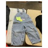 Vintage Osh Kosh 3T Striped Denim Overalls