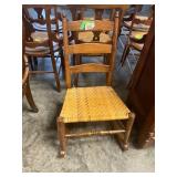 Antique Ladder Back Cane Seat Rocker