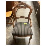 Rose Wood Antique Chair w/ Fabric Seat