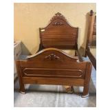 Twin 3/4 Size Antique Walnut Bed Frame