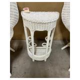 White Wicker Stand