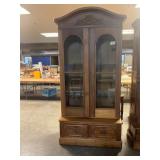 Antique Walnut Arched Bookcase