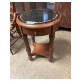 Antique Walnut End Table w/Marble Top