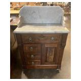 Antique Walnut Washstand w/ Marble Top