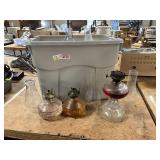 Lot of Vintage Oil Lamps