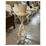 White Wicker Plant Stand