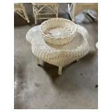 White Wicker Table + Basket