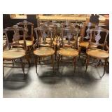 8ct Antique Eastlake Walnut Chairs w/ Cane Seats