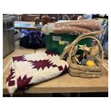 Basket, Quilt, Blankets, Etc