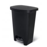 Glad Trash Can with Lid, 13 Gal, Black