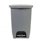 13 Gal Gray Step-On Trash Can with Odor Lid