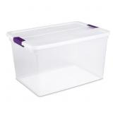 6ct Sterilite 66 qt Clear Latch Box Stackable