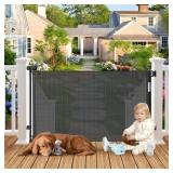 WHITE Weatherproof Outdoor Retractable Gate for Do