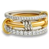 Gold Stackable Rings for Women, 18k CZ Rings