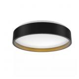 15 in. Black/Golden LED Flush Mount Light