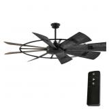 Corinth 72" Indoor Matte Black Ceiling Fan