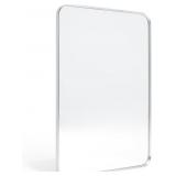 Silver Bathroom Mirror 24x36in, Metal Frame