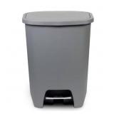 20-Gal Gray Step-On Trash Can with Odor-Lid