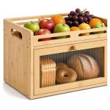 Bread Box for Kitchen Countertop, Bamboo