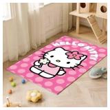 Kawaii Kitty Rug 62x39in Indoor/Outdoor