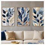 HPNIUB Botanical Leaf Framed Canvas Art Set