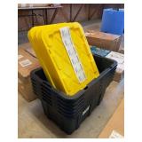 6ct Stack & Nest Tote w/ Lid, 17 Gal, Black