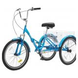 VEVOR 24-Inch Carbon Steel Folding Adult Tricycle