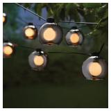 8-Light 10 ft Black String Light