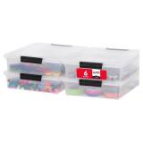 IRIS USA 6 Qt Storage Bins with Lids (4-Pack)