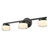 Modern Black 3-Light LED Vanity Light with Shade