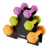 HolaHatha Hex Dumbbell Set (3,5,8 lb)