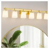 43 in. 6-Light Brushed Gold Bath Vanity Light