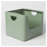 2ct Metal Bin Large Open Front Green - Brightroom
