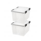 IRIS 46 Qt Plastic Storage Bins with Lids 2Pk