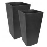Sonata 14x14 Black Rubber Planter (2)