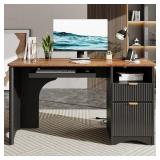 Bestier 55" Computer Desk with Keyboard Tray