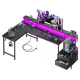 Korfile 66" L-Shaped Gaming Desk with Storage