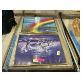 Curtain rods, framed kids pictures