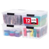 IRIS 4-Pack 12 Qt Storage Bins with Lids