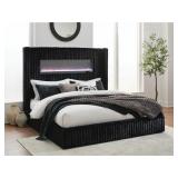 Agrander Queen Upholstered Bed with Fireplace