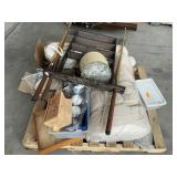 Pool sticks, dishes, jars