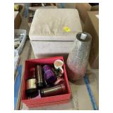Home goods, foot stool, vase