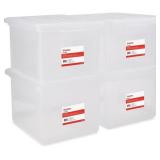 STAPLES Plastic File Box with Snap Lid, Clear